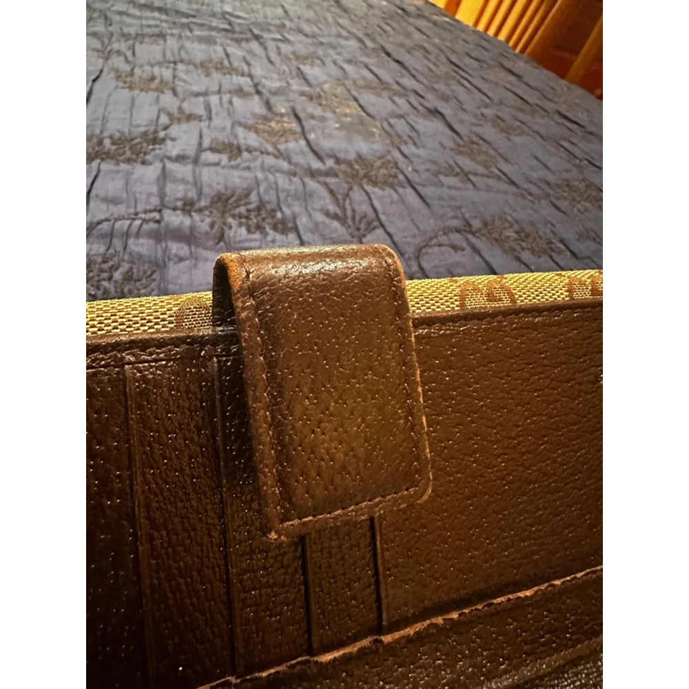 Gucci GG Beige & Brown Monogram Canvas & Leather Long Snap Wallet - Picture 15 of 16